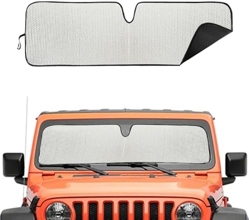 Windshield Sun Shade for Jeep,Windshield Sunshade for Wrangler TJ JK JL1997-2024,Sun Shade Windshield Cover for Jeep,UV Ray & Heat Block Windshield Shades