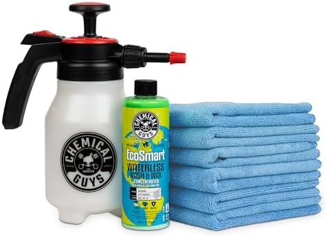 Chemical Guys HOL401 Eco Friendly Drought Buster Waterless Car Wash & Wax Kit, 8 Items