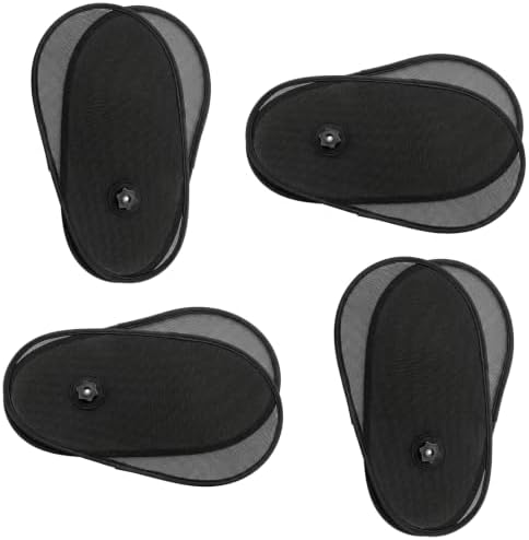4PCS Car Window Shade Rotatable Mesh Sun Blockers for Auto, Adjustable UV Glare Protection Driver Side Window Sunshades with Strong Suction Cups, Universal Fit for Most Vehicles, Black PP Nylon
