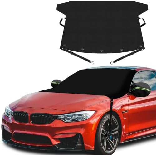 Tevlaphee Windshield Cover for Ice and Snow, 5 Magnets, Mirror Covers