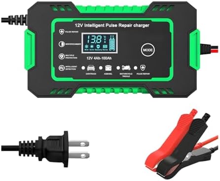Mandark Car Battery Charger, 12V 6A Smart Fully Automotive Battery Trickle Charger, Portable Vehicle Battery Maintainer Desulfator with Temperature Compensation, Universal for SUV RV Truck (Blue)