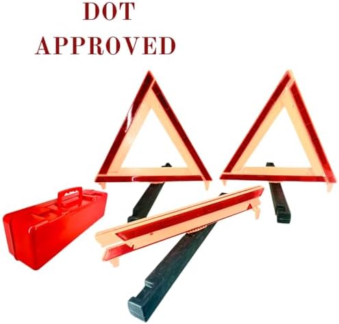 3 Piece Triangle Warning Reflectors for Road Safety, DOT Approved