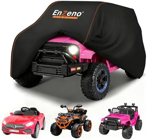 Enzeno Kids Ride-On Toy Car Cover,Power Wheels Cover Waterproof,Outdoor Toy Car Cover for Power Wheels Jeep & Toddler Electric Vehicles,All-Weather Protection,Universal Kid Ride-on Accessories