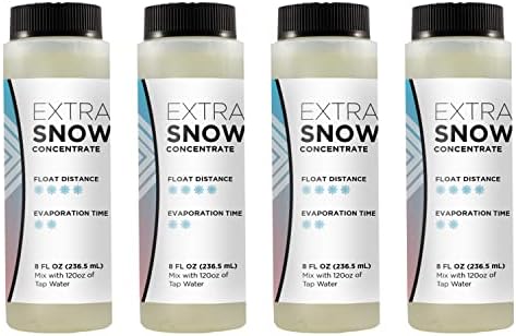 Froggy's Flakes Snow Machine Fluid Concentrate, 8 fl. oz, Extra-Dry Formula Snow Fluid with 30 Feet Float/Drop, Makes 1 Gallon Snow Fluid