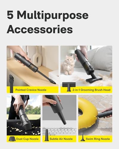 HOTO HOTP Auto Care Air Duster & Vacuum Bundle BlowVac Handheld Vacuum Compressed Air Capsule