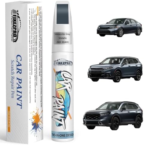 NH-904M Meteorite Gray Metallic Car Touch Up Paint for Honda, Color Match Auto Paint Repair Pen, Professional Car Scratch Repair Remover Pen Quick Drying Easy to Fix