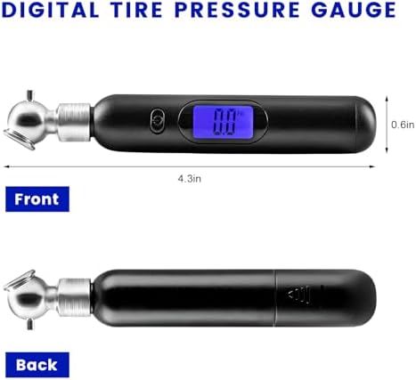 Digital Tire Pressure Gauge, 5-100PSI 4 Settings Auto Tire Check Pencil with Backlit LCD Display, Portable Air Pressure Gauge for Cars Trucks Motorcycles, Car Accessories