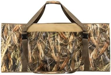 12 Slot Duck Decoy Bag with Carrying Padded Shoulders Hunting Blind Camo Printing Duck Decoy Bag with Smart Mesh Bottom Drainage System