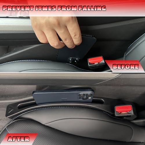 Car Seat Gap Filler for Kia K4 2025-2026 Gap Filler Organizer Stop Things from Dropping Customized Interior Accessories Black, 2 Pack