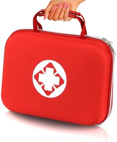 300PCS Home First Aid Kit for Hiking Car Home Emergency Kit First Aid Handheld Bag Multiple Purpose Case Outdoor Backpacking Gear for Disaster Preparedness Red