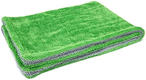 Autofiber Dreadnought Microfiber Towel, Superior Absorbency for Drying Cars, Trucks, and SUVs, Double-Twist Pile and One-Pass Vehicle-Drying Towel - Pack of 1 - Blue/Gray (20 inch x 30 inch)