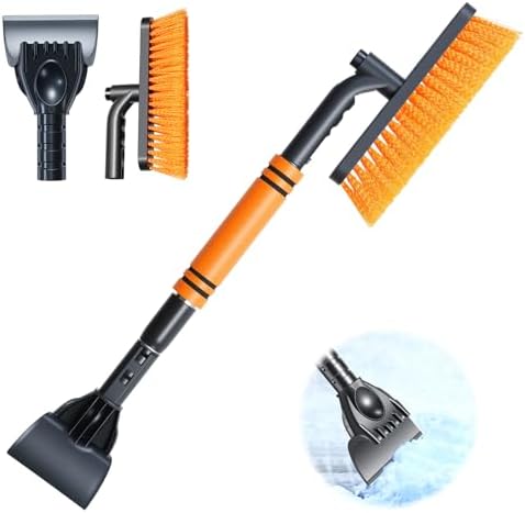 Car Snow Brush and Ice Scrapers for Car Windshield,29 Inch, 2-in-1 Detachable Ice Scraper and Brush for Car with Ergonomic Foam Handle, Suitable for Cars, Trucks, SUVs