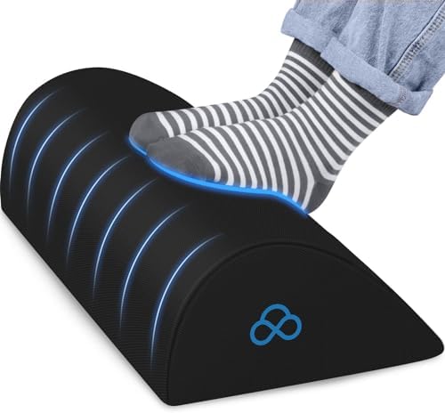 StepLively Foot Rest Ergonomic Pillow for Under Desk at Work, Anti-Fatigue Footrest Support Pillow for Fatigue & Pain Relief, Comfortable for Office Chair, Car Seat & Gaming Chair - Black
