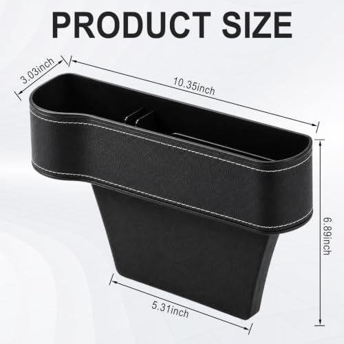 Car Seat Gap Filler Organizer, Car Console Organizer with Cup Holder, Black