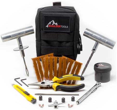 Boulder Tools Tire Plug Kit - Heavy Duty Tire Repair Kit for Tubeless Tires
