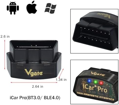 Vgate iCar Pro(BT3.0/ BLE4.0) OBD2 Scanner Code Reader Diagnostic Scan Tool