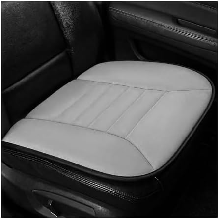Car Seat Cushion, 1.2" Thick Comfort Memory Foam Seat Protector with Non-Slip Rubber Bottom, Breathable Fabric Driver Seats Cushion Pad for Sciatica Tailbone Back Pain Relief (Gray)