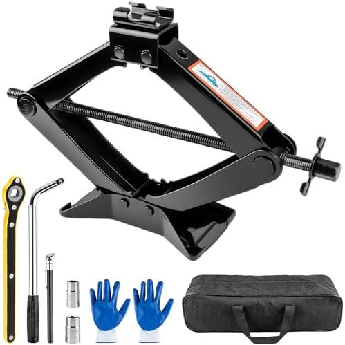 3 Ton (6610 Lbs) Car Jack, Universal Heavy Duty Scissor Jack, Professional Spare Tire Changing Kit with Lug Wrench, Portable Car Emergency Lift Jack Kit for Car, SUV, Sedan, Crossover