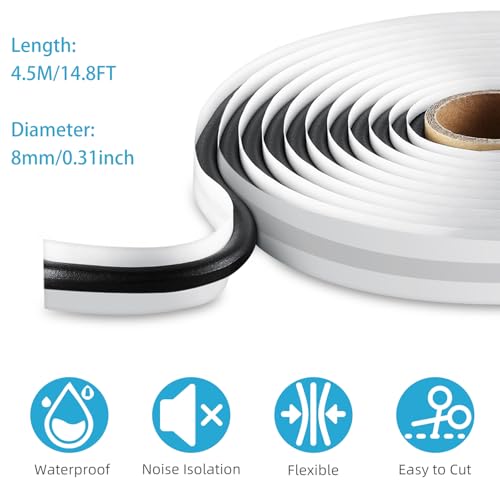 Butyl Sealant Tape, 13Ft Butyl Rubber Sealant Headlight Glue Sealant Rope for Automotive (Car, RV, Marine) for Installing Car Part, Windows, Doors and Windshield etc. 4 Pack
