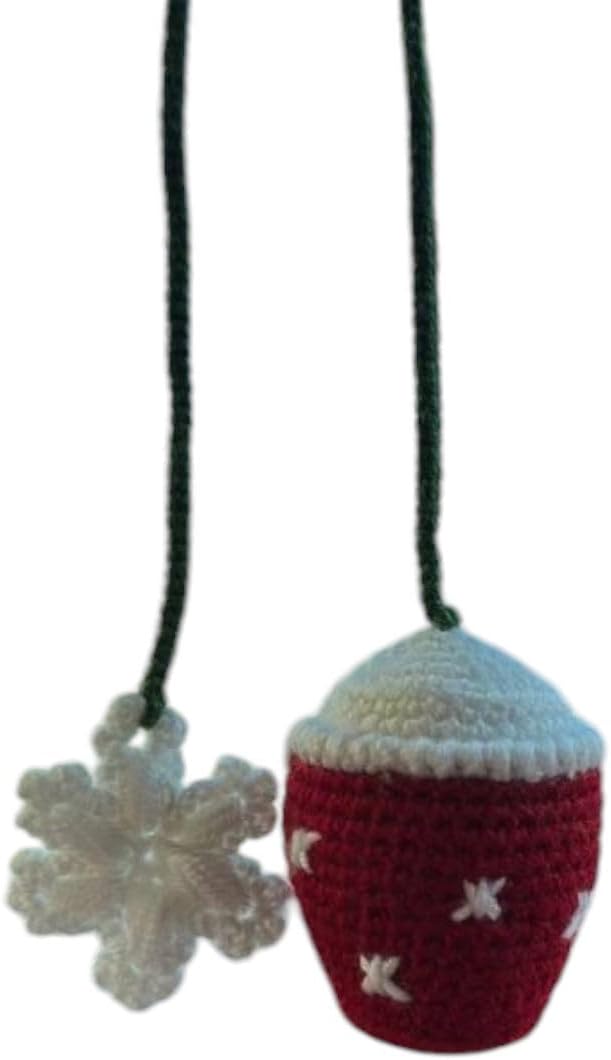 Crochet Christmas Car Mirror Hanging, Knitted Handmade car Mirror Charm, Crochet Gift, Car Accessories for Women, Cute Car Decor, Christmas House Decor (Cute Winter Gnom)