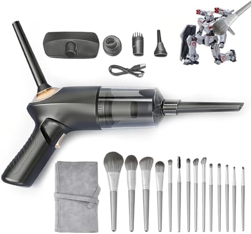 Model Cleaning kit/4-in-1 Portable Car Vacuum & Precision Makeup Brush Set for Action Figures, Statues & Collectibles – Rechargeable Mini Dust Cleaner with Soft Brushes for Safe, Scratch-Free Cleaning