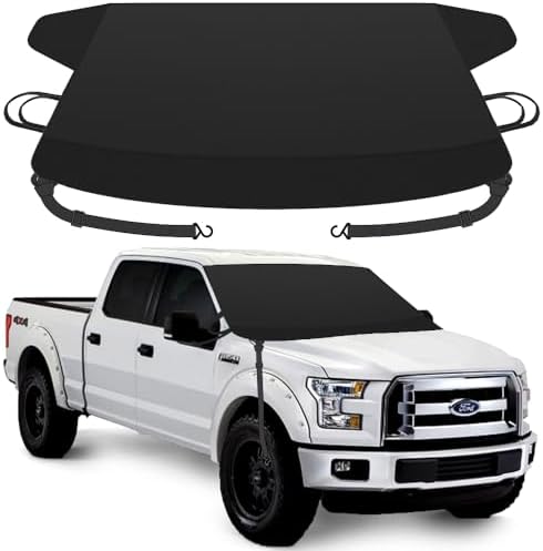 Extra Large Windshield Cover for Ice and Snow, Upgraded Thicken Oxford Car Windshield Cover Best for Ice, Frost & Snow Removal Windshield Snow Cover for All Weather (71x47 Inches)