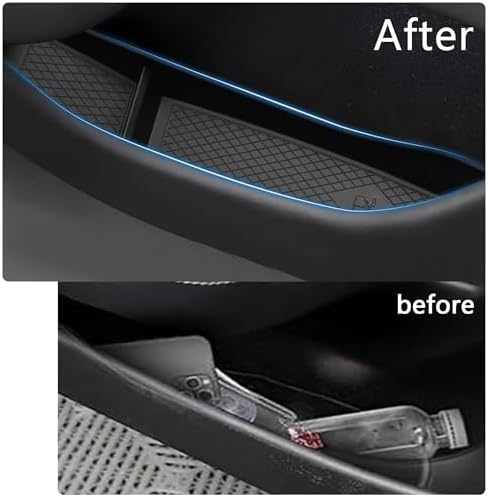 Door Side Storage Box for Tesla Model 3 Highland Accessories 2024 2025 2026 Door Pocket Liners TPE Front & Rear Side Organizer Tray Protector Liner (Model 3 Highland) 4pcs