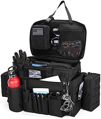 Trunab Patrol Bag, Police Duty Bag, Car Front Seat Organizer with 15.6” Tablet and Laptop Storage for Law Enforcement, Police Patrol, MOLLE Compatible