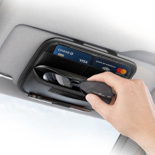 Sunglass Holder Clip for Car Visor with Card Storage