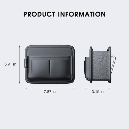 LEIWOOR Car Door Organizer & Cup Holder, Multifunctional Car Storage Box, Trash Can, Large Capacity Storage Bag, Foldable Side Storage Pouch, Interior Accessory for Sedan SUV Truck (Multi-Pocket Pro)