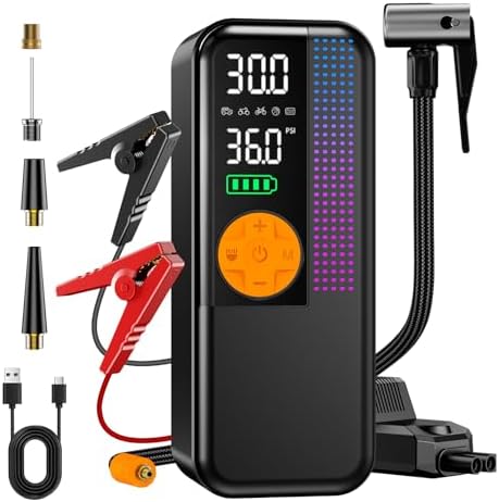 WEOLULI Jump Starter with Air Compressor,2000A Portable Car Battery Booster