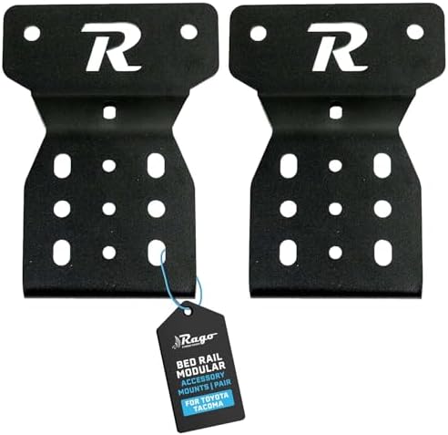 Rago Truck Bed Storage Brackets for Shovels Mount for Toyota Tacoma Pair | & Gear Tacoma Bed Rail Accessories Modular Bed Rail, No-Drill Installation