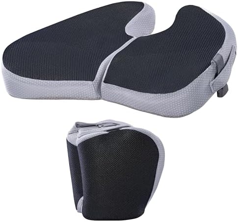 Travel Seat Cushion For Airplane, Small Foldable Hemorrhoid Pillow | Compact Airplane Seat Cushion For Long Flights, Travel Essentials For Comfort, Seat Cushion For Sciatica Pain Relief