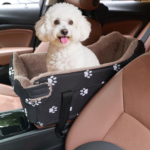 Center Console Dog Car Seat, Pete Console Car Seat for Cats Dogs Middle (Black)