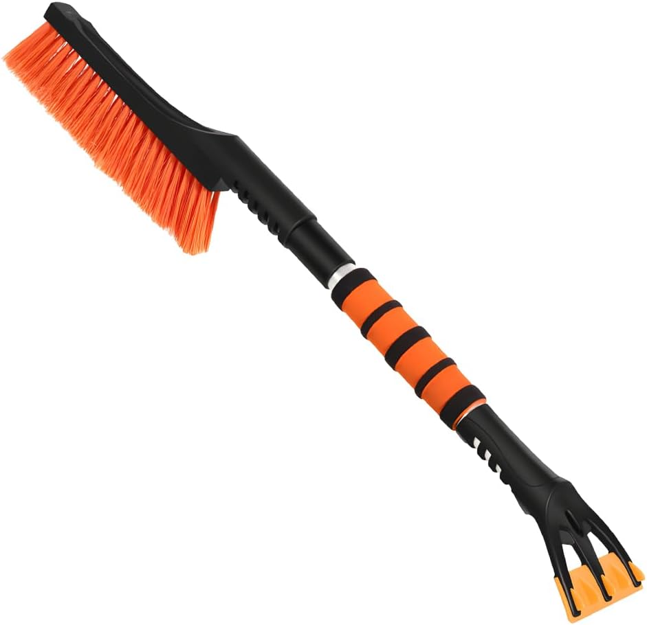 Wevdn 25" Snow Brush and Ice Scraper for Car Windshield, Detachable Snow Scrapers with Ergonomic Foam Handle, 2 in 1 Snow Scraper and Ice Shovel, Winter Snow Removal Accessories for Car (Blue)