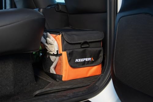 KEEPER Portable Trunk Organizer, 19L, Car Organizers and Storage, Non-Slip Bottom, Suitable for SUV, Minivan, and Cars
