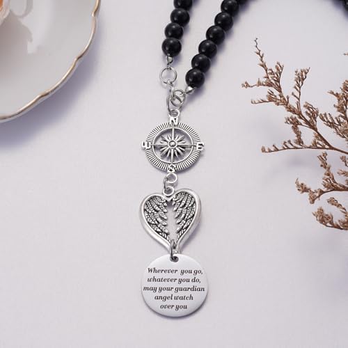 Guardian Angel Rearview Mirror Charm, Wherever You Go Whatever You Do May Your Guardian Angel Watch Over You, New Driver Gift, Car Decor, Hanging Angel Ornament for Car Mirror