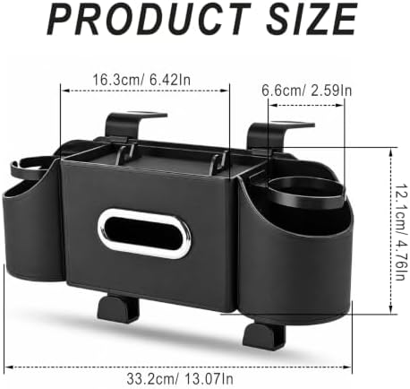 4-in-1 Backseat Car Organizer, Car Headrest Backseat Organizer with Hooks