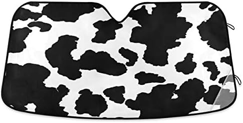 Qilmy Foldable Car Windshield Sun Shade,Funny Cow Visor Protector for Blocks UV Rays and Keep Vehicle Cool -Vehicle Cooler-SUV Truck