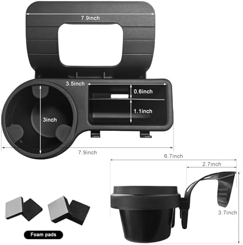 Car Window Multifunctional Storage Organizer, Auto Door Side Hanging Organizer w/Cup Holder & Hooks, Vehicle Window Mount Storage Rack w/Foam Pads for Cell Phone Key Bottle