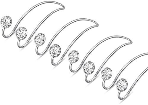 4 Pack Bling Car Hooks - Universal Car Headrest Hooks, Stainless Steel Car Seat Hooks for Women Bags & Purses (Silvery)