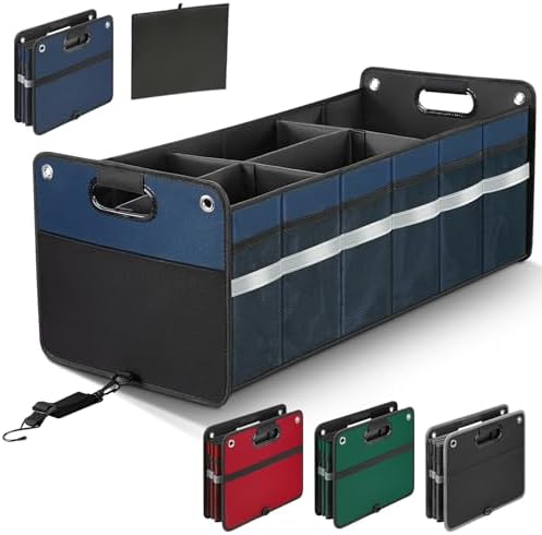 winhunt Car Trunk Organizer, Car Storage Organizer, Collapsible Multi Compartment for Car, Suv, Sedan, Truck, 100L, Extra Larger (Blue, 100L)