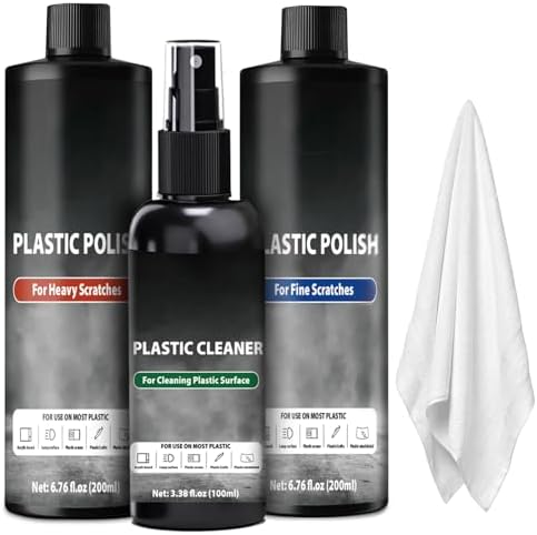 Plastic Cleaner & Polish Kit, Scratch Remover for Acrylic & Plastic