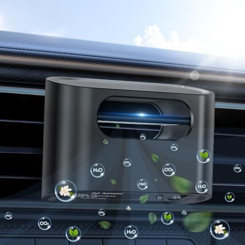 Smart Car Air Purifier Ionizer: Compact Filter-Free Car Odor Eliminator for Smoke Smell, Pet Odors & Food Odors, USB-C Powered, Quiet Auto On/Off, Universal Vent Clip for Cars