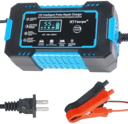 Car Battery Charger,Car Accessories Universal Portable 12V 6A Automatic Smart Battery Trickle Charger with LCD Display,Automotive Tool,Suitable for Most Cars,SUVs,MSedans,Trucks,Minivans (Blue)