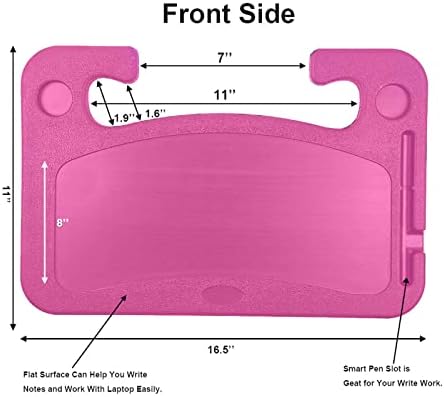 Steering Wheel Tray,Car Desk for Writing,Laptop,Tablet,iPad or Notebook with Pen Slot,Food Eating Table Trays,Fit Most Vehicle Steering Wheels(Pink)