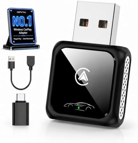 Wireless Carplay Adapter for Android Auto and Apple Car Accessories Bluetooth Audio Video Dongle Linker USB with iPhone 2026 TV Watch 2 in 1 Compact Mini Smart Type C Connect Hidden