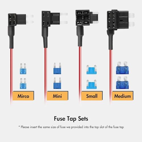 WOLFBOX 4A USB C Dash Cam Hardwire Kit 11.48ft Total, 24/7 Parking Monitor