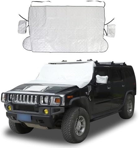 Windshield Snow Cover Fit for Hummer H2 2003-2009, Front Windshield Cover for Ice and Snow, Auto Extra Thick Windshield Ice Cover Protects Windshield Wipers from Rain, Sun, Frost(Fit for H2)