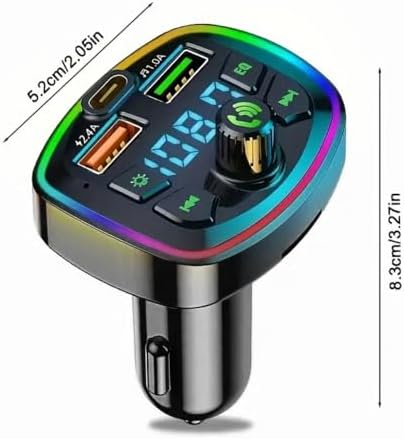 Universal Wireless Car Kit FM Transmitter – High-Fidelity Bluetooth Speakers for Cars, Plug-and-Play Stereo Sound System with Dual USB Charging Ports & Clear FM Broadcast